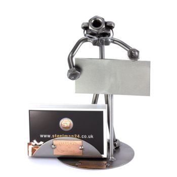 NAMENSSCHILD MIT VISITENKARTEN-HALTER