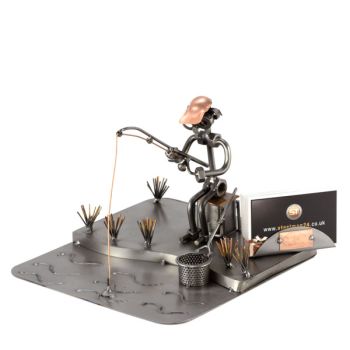 ANGLER AM SEE MIT VISITENKARTEN-HALTER