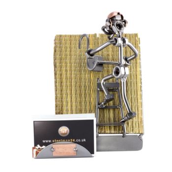 REETDACHDECKER MIT VISITENKARTEN-HALTER