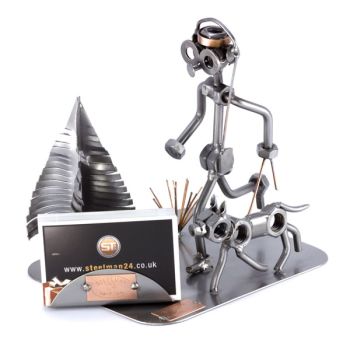 JOGGER MIT HUND MIT VISITENKARTEN-HALTER