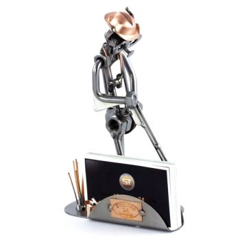 JÄGER BEIM LADEN MIT VISITENKARTENHALTER